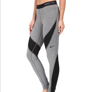 Nike Pro Hyperwarm Leggings XS 🖤🩶 Gray/Black | Sculpted Fit & Performance Luxe